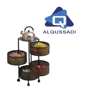 ستاند تنظيم بكفرات مدور اسود ٤ ارفف