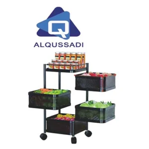 ستاند تنظيم بكفرات مربع اسود ٤ ارفف