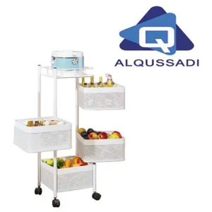 ستاند تنظيم بكفرات مربع ابيض ٤ ارفف