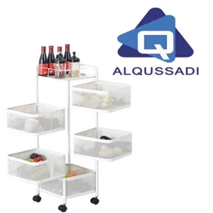 ستاند تنظيم بكفرات مربع ابيض ٥ ارفف