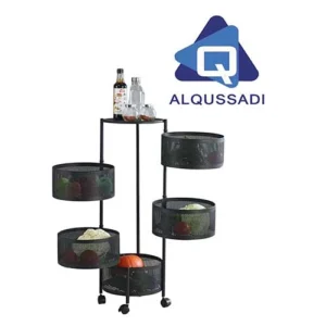 ستاند تنظيم بكفرات مدور اسود ٥ ارفف