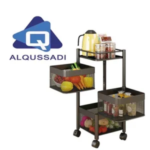 ستاند تنظيم بكفرات ٣ ارفف مربع  اسود